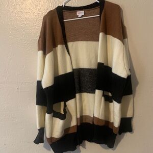 LuLaRoe Women's Color-Block Cardigan - Black, Brown, Cream